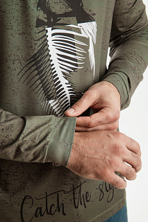 Гольфстрим (Gulf stream) лонгслив с капюшоном GRAYLING (скелет серый) GRLS-03GR