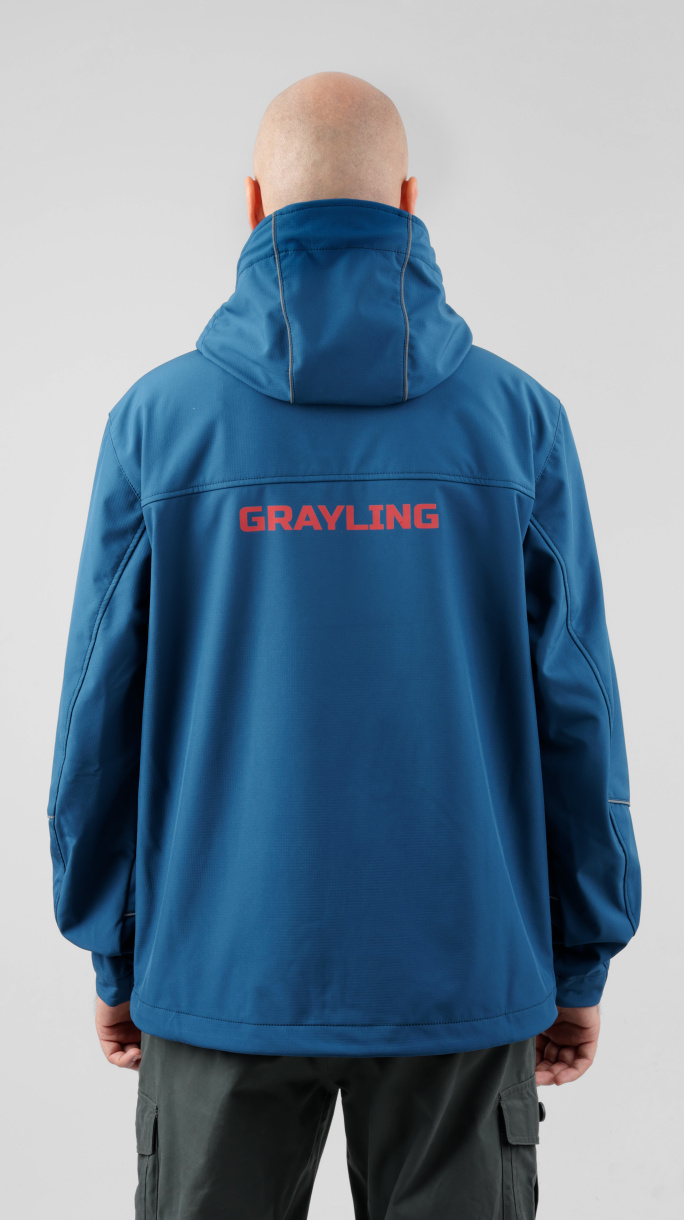 Аксай куртка для рыбалки GRAYLING, софтшелл, т.синий