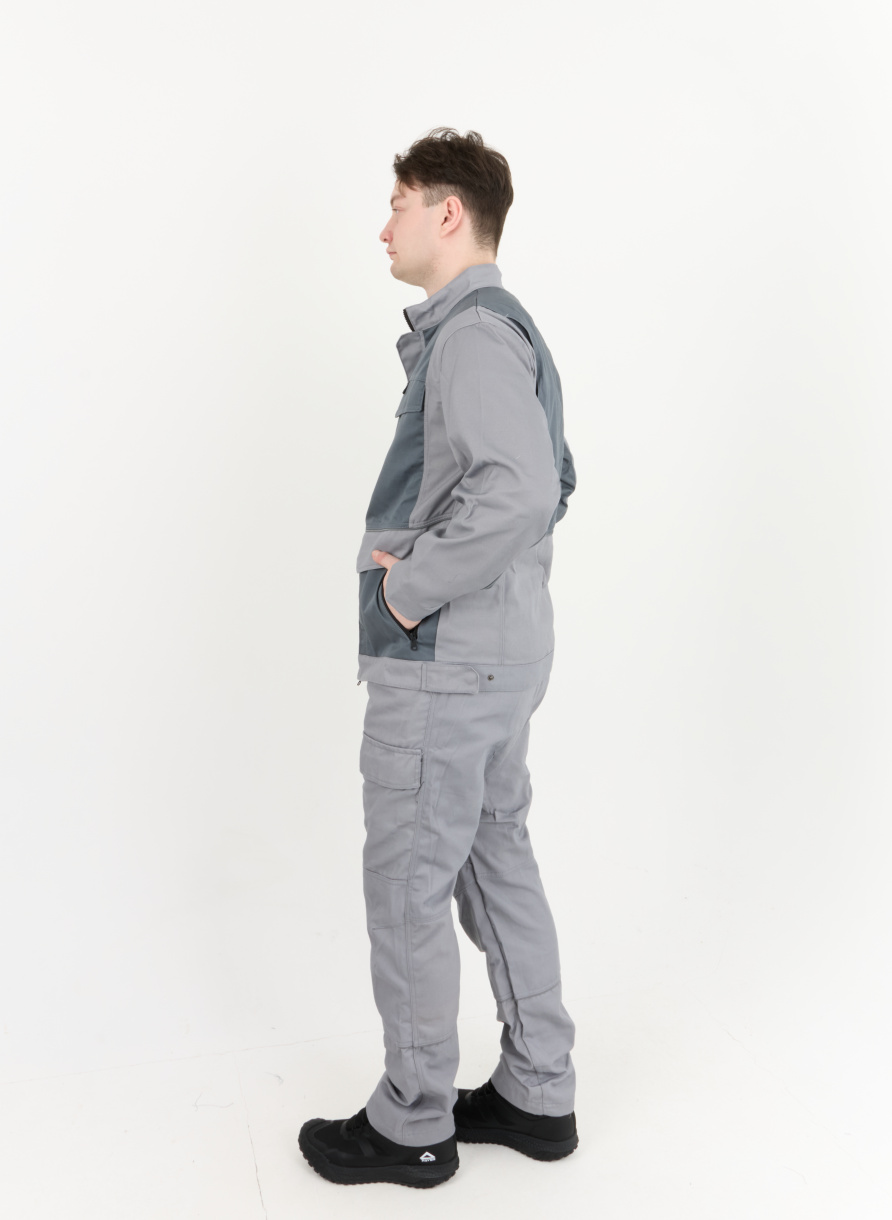 Антарес Костюм ИТР с полукомбинезоном NEW ENERGY (смесовая, серый/т.серый)